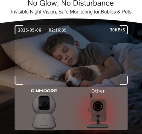 3K 5G Wi-Fi Security Camera Indoor, Backup Battery for Power Outage Protection, Free AI Tracking Facial ID, 5MP Pet/Dog Camera w/ Speaker & Phone App, PTZ Baby Monitor, 0-Glow Night Vision, 2-Way Talk - Thumbnail 6