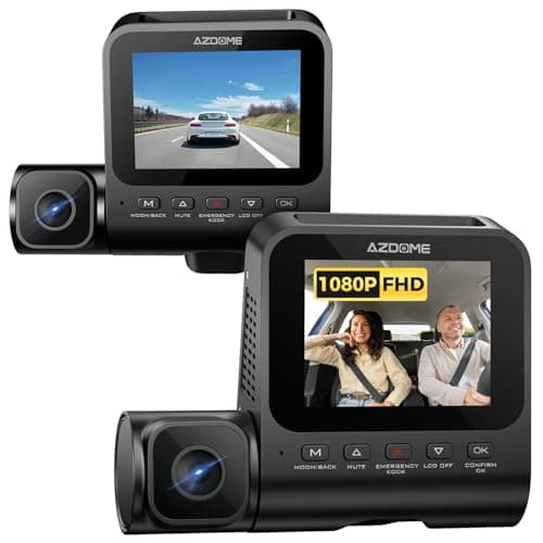 AZDOME V600 1080P Dual Dash Camera for Cars, 3'' Screen Dash Cam Front and Inside, Loop Recording, IR Night Vision Dashcam, G-Sensor, Car Dash Cam with 24/7 Parking Mode, Support 128GB (V600-2CH) - Image 1
