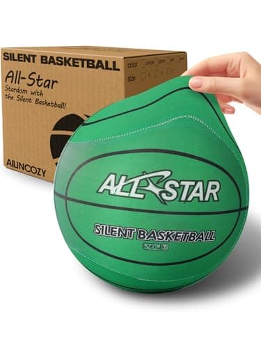 ALLINCOZY Covered Silent Basketball, Fabric Cover Soft Foam Airless Basketball, High Bounce, Noise-Free Training Ball, Gifts Packaging, Safe for Indoor Activities