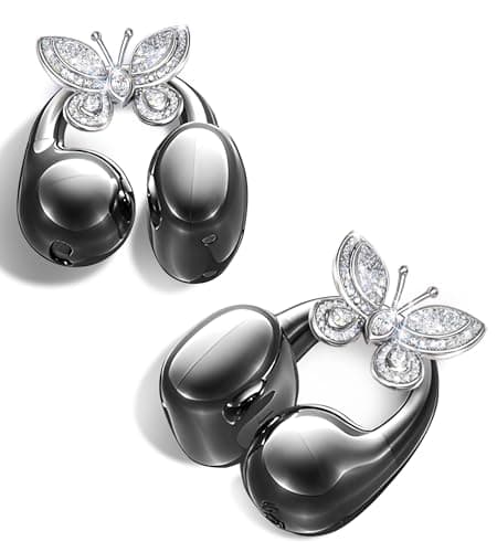 King Lucky Open Ear Earbuds Clip on Wireless Bluetooth 5.4 Headphones with Mic,50H Play,ENC Call,Waterproof,Jewelry Ear Buds,Comfortable for Small Ears&Glasses Wearers,Workouts (03-Black)