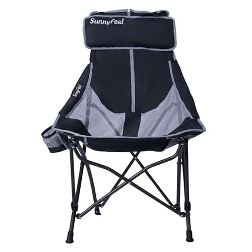 SUNNYFEEL High Back Camping Chair for Adults, Lightweight Camping Chair Support 250 lbs Heavy Duty, Compact Folding Chair Design, Portable & Collapsible Camping Chairs for Outdoor, Camp, Beach, Picnic - Image 1