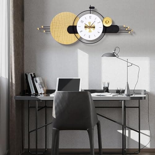 AXAORIRA 47x19 Inches Modern Large Wall Clock Battery Operated Silent, Non-Ticking Quartz Decorative Analog Clocks for Living Room, Bedroom, Hallway - Ideal Gift for Home Decor Lovers - Thumbnail 6