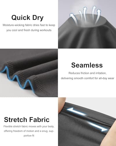 RIKUAOU Men's Long Sleeve Compression Shirt, Quick Dry Athletic Base Layer Top, Skins Fit Football Running Workout Undershirt - Thumbnail 4