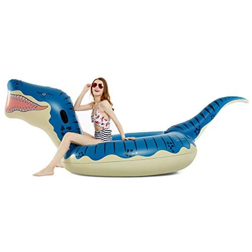 Jasonwell Inflatable Dinosaur Swimming Pool Float for Kids Boys Girls Adults 124'' Giant Tyrannosaurus Rex Floatie Summer Beach Ride on Party Pool Raft Lounge Toys - Thumbnail 2