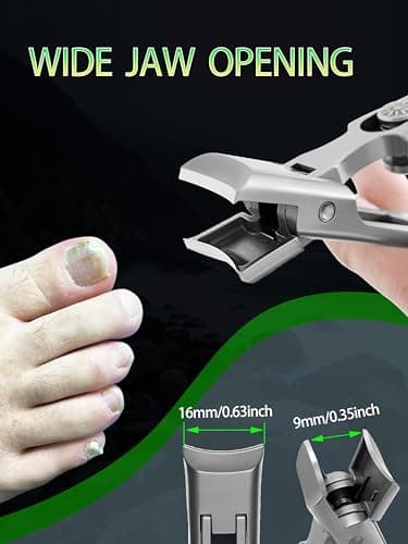 HEYCROWN Toenail Clippers for Thick Toenails Large Nail Clippers for Seniors Men - Thumbnail 2