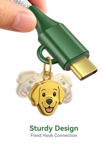 enerzoom 240W USB C to USB C Cable for Pet Lover [3.3ft], Cute Unique Pet Charm SGS Certified Fast Charging Nylon Braided 30000 Bends Thoughtful Daily Gift for True Dog and Cat Lovers - Labrador - Thumbnail 6