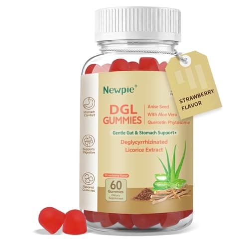 DGL Gummies | Deglycyrrhizinated Licorice Root Extract, Quercetin, Aloe Vera, Anise Seed Powder | Gut Health, Stomach Soothe, Gerd Support, Digestive Comfort | Gluten Free, 60 ct(Strawberry Flavor) - Image 1