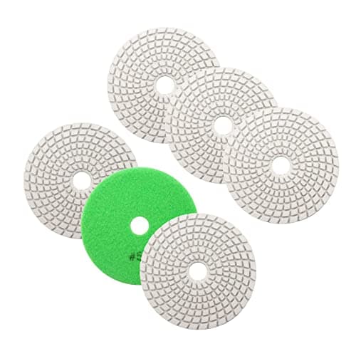 Wet Diamond Polishing Pad Set,BRSCHNITT 6pcs 4 inch #50 for Stone Marble Quartz Granite Sanding Disc Polisher Pads Kit Tools for Wet Grinder Polisher,Countertop Polish,Grinder - Image 1