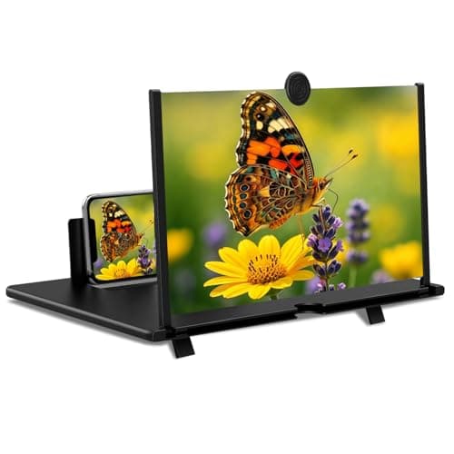 Pibkay 12 Inch Phone Screen Magnifier, Foldable Cell Phone Screen Magnifier, Pull Out Phone Screen Amplifier for Movies, Video, Gaming, Compatible with All Smartphones (Black) - Image 1