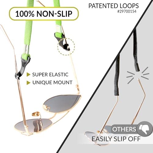 SIGONNA Eye Glasses String Holder Strap - Eyeglass Straps Cords for Men Women - Eyeglass Holders Around Neck - Sunglasses String Chain Lanyard Retainer - 4 Pcs Green Purple - Thumbnail 6