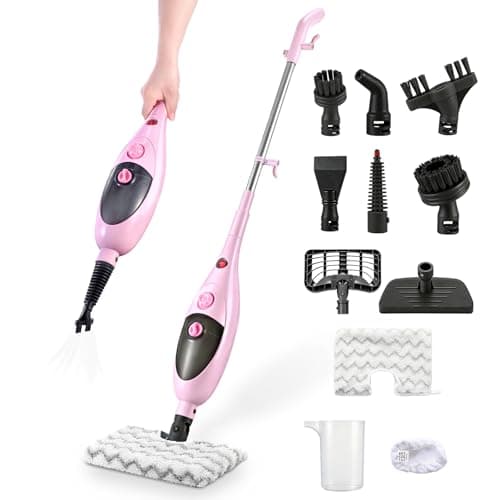 12-in-1 Adjustable Steam Mop & Detachable Handheld Steam Cleaner, 400ML Tank, Safe for Hardwood, Sealed Floors, Marble, Laminate, Stone & Tile - Image 1