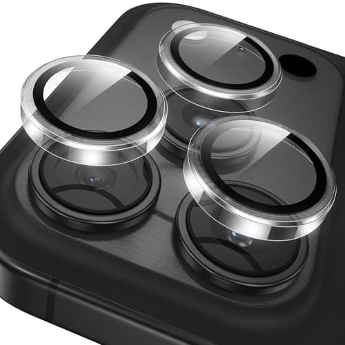 YWXTW Camera Lens Protector for iPhone 17 Pro/iPhone 17 Pro Max, [1 Step Installation Tray] Tempered Glass Screen Protector Metal Individual Camera Cover Accessories Case Friendly (Transparent) - Image 1