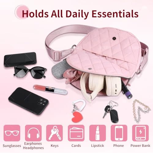 Fashion Puffy Crescent Moon Bag For Women & Men - Medium Nylon Shoulder Bag With Adjustable Strap, Lightweight & Foldable Design (B-Black) - Thumbnail 3