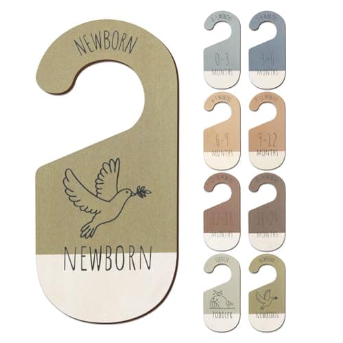 ITDYB Baby Closet Dividers for Clothes Organizer - Set of 8 Wooden Double-Sided Baby Clothes Size Dividers form Newborn to Toddler for Daily Gender-Neutral Baby Nursery Decor - Image 1