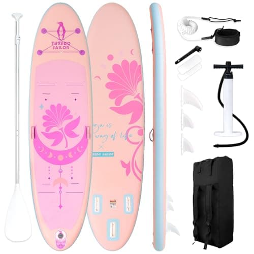 Tuxedo Sailor 10'6"×33"×6" Inflatable Stand Up Paddle Board with SUP Accessories, Anti-Slip EVA Deck and Large Fin, Paddle Boards for Adults & Youth of All Skill Levels