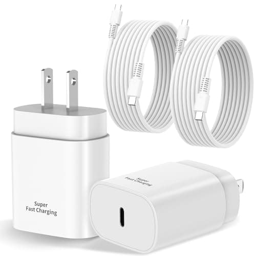Type C Charger Fast Charging, 6.5FT/2M USB C Charger Fast Charging for Samsung S25/S24/Plus/Ultra, PD 3.0 GaN Type C Charging Block Compatible with iPhone 17/16/15 and More (Pearl White) - Image 1