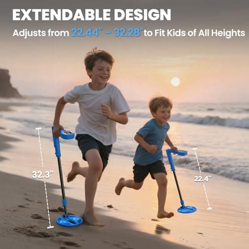 DR.ÖTEK Metal Detector for Kids - Innovative 2.4” Color LCD Display, 6.7” LED-Lit Coil, Adjustable & Lightweight Kids Metal Detector with Safe Rubber Grip, STEM Gifts for Boys & Girls Ages 3-12, Blue - Thumbnail 6