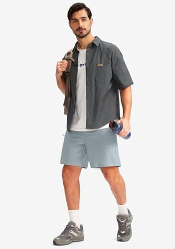 Viodia Men's 7" Golf Shorts with 5 Pockets Elastic Waist Dry Fit Stretch Lightweight Shorts for Men Hiking Casual Athletic - Thumbnail 6