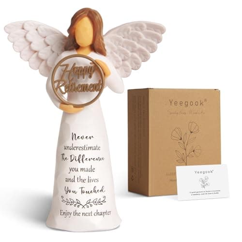 Yeegook Retirement Gift for Woman, Happy Retirement Gifts for Women Men Teacher Nurse Friend Coworker, Goodbye Farewell Retired Gifts, 6" Retirement Angel Figurine - Image 1