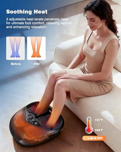 KNQZE Shiatsu Foot Massager with Heat and Remote, 2026 Upgraded Lift-Arch Design, 3D Deep Kneading, Relief for Plantar Fasciitis and Foot Pain, Fits Up to Men Size 14, Ideal Gift for Mom Women Men - Thumbnail 5