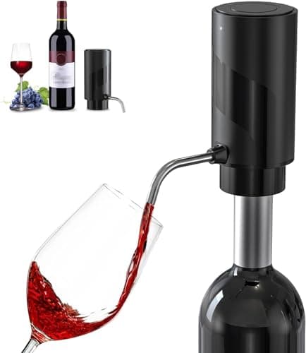 AREYCVK Wine Aerator Electric Wine Decanter Automatic Wine Aerator, Wine Dispenser Wine pourer with USB Rechargeable,Wine Lover for women&Men(Black-ABS) - Image 1