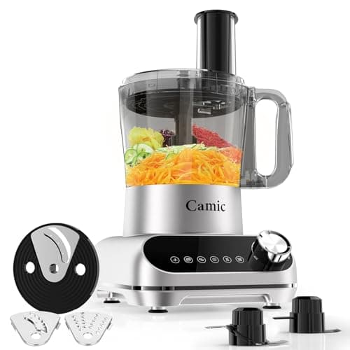 Camic 600W Food Processor, 72OZ Large Capacity Countertop Electric Vegetable Chopper with 6 Preset Programs,BPA Free, Stainless Steel Blades for Ice Crushing, Mixing, Chopping,Clicing - Image 1