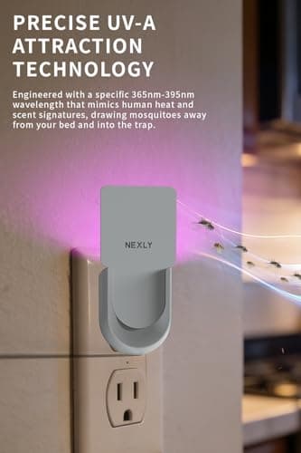 NEXLY MK030 Fly Trap Indoor Plug in Fruit Fly Mosquito Killer Glue Traps Gnat Zapper Catcher for Indoors Night Light Flying Trap Zappers for Home Bedroom Living Room Kitchen Basement - Thumbnail 4