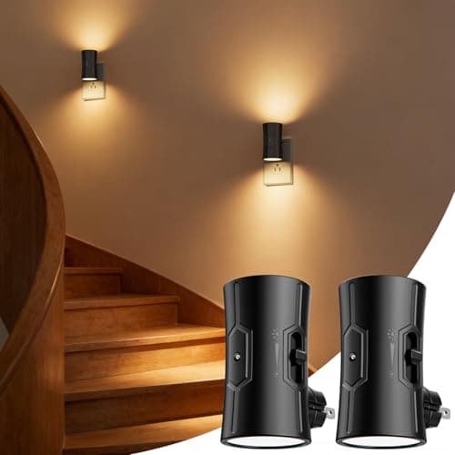 fesnne Night Light, 2-Pack Dimmable Plug-in Night Light with 90°Rotatable Plug, 0-100LM Adjustable Brightness, 3000K Warm White, 1W Ultra Low Energy for Bedroom, Hallway, Bathroom, Kids Room - Image 1
