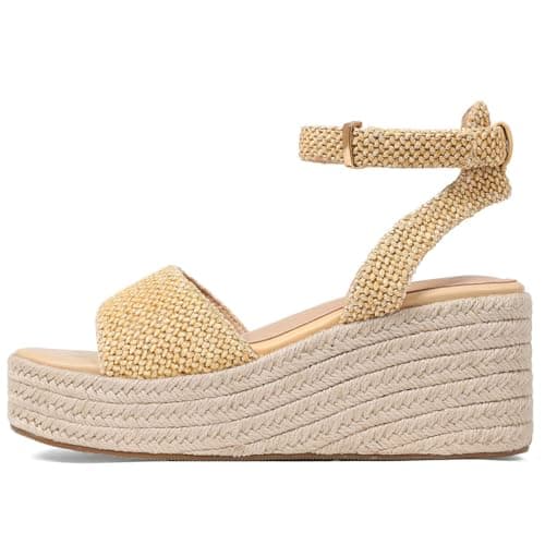 COMFITORIA Wedge Sandals for Women Espadrille Platform Wedge Heels Adjustable Strap Braided Sandal Summer Open Toe Vacation Slip-On Sandals Bohemia Beach Comfortable Dressy Shoes, (Natural,Size 9) - Image 1