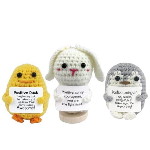 EzKnotify Funny Gifts, Positive Emotional Support Nuggets, Cute Crochet Animals for Women’s Birthday, Inspirational Gifts, Car Decor Stuff(Bunny Duck Penguin)