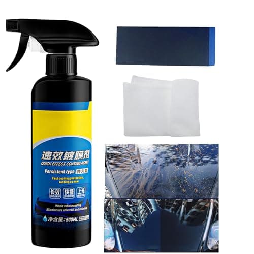 Quick Effect Coating Agent, Car Coating Spray, 17.6 OZ Polish Spray Waterless Wash Wax, Spray Wax Polish for Car Scratches(1PC+Sponge+Cloth) (1 PCS) - Image 1