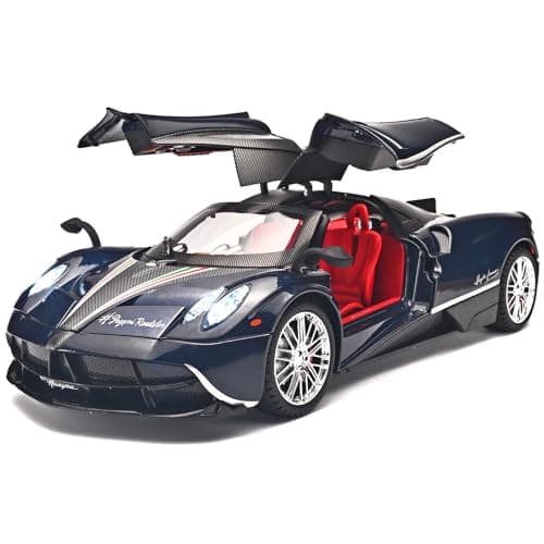 RZAPE Car Toys for Boys 1 18 Scale Diecast Cars Compatible for Pagani Huayra Dinastia Model Car Kits Collection,Metal Pull Back Cars with Light and Sound,Toy Cars for Boys Age 4-7（Blue） - Image 1