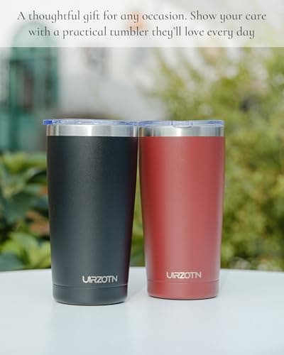 UIRZOTN Travel Coffee Tumbler 20oz, Leakproof Travel Coffee Mug with Dual Lids and Straw, Stainless Steel Double Wall Vacuum Insulated Tumbler for Hot/Iced Drinks (Sage Green, Textured Matte) - Thumbnail 6