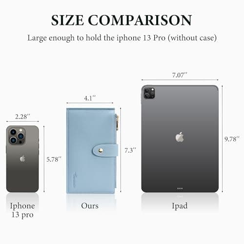 Travelambo Leather Wallets for Women Slim RFID Blocking Bifold Credit Card Holder Wallet - Thumbnail 2