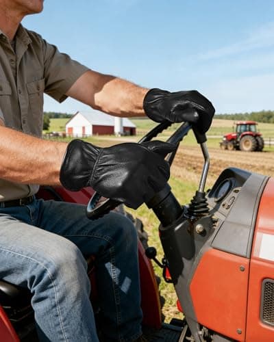 OZERO Leather Garden Gloves: Soft Breathable Deerskin Gloves (Black, XL) - Thumbnail 2