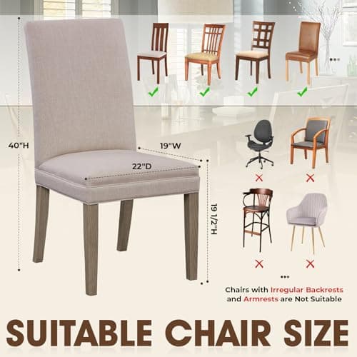 Zipcase 2 Packs Clear All Cover in Plastic Dinning Chair Covers - Heavy-Duty PVC Chair Protectors, 22" D x 19" W x 19.5" H x 40" H, Keep Your Dinning Chair Away from Water Dust Paws and Claws - Thumbnail 5