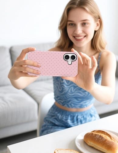 Aitipy Magnetic Polka Dot Phone Case for iPhone 16 Plus, Compatible with MagSafe, Cute Pink Polka Dots Aesthetic Soft TPU and Hard PC Shockproof Protective Phone Cover for Women Girls-Shiny - Thumbnail 6