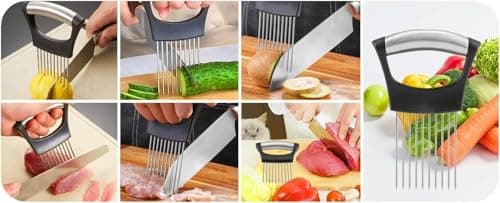 HFLYJPYW Onion Holder for, Lemon Slicer Onion Cutter for Slicing, Vegetable Cutter for Potato and Tomato, Avocados, Eggs, Food Slicer Assistant Tool for Slicing Fruit Lemon and Meat - Thumbnail 4