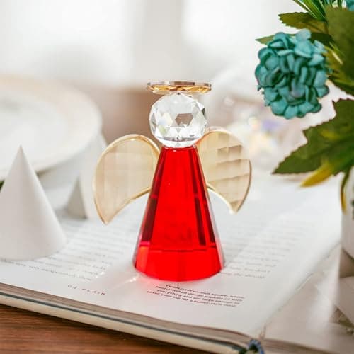 QFkris Crystal Angel Figurines, 4.4" Glass Guardian Angel Collectibles for Home Decor Gift for Women - Thumbnail 5