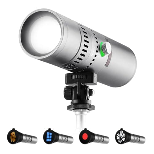 K&F CONCEPT SP25C 25W RGB Photography Flashlight with 20 Gobos, 9000mAh Portable Zoomable Video Spotlight, 4000 Lux Studio Light for Portrait, Video Recording & Content Creation - Image 1