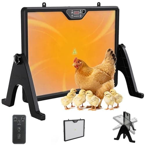 Smart Chick Brooder Heater Plate with Adjustable Temperature (86–167°F) & 0–12H Timer, Built-in Temperature Sensor, 12"x16" Dual-Sided Brooder Plate for Chicks, Remote Control & Adjustable Angle - Image 1