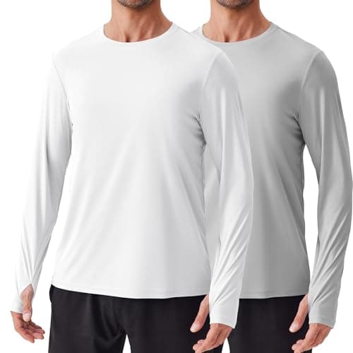 PINSPARK 2 Pack Mens Fishing Shirt UPF 50+ Long Sleeve Rash Guard Quick Dry Lightweight Fishing Outdoor Swimming T Shirts 2XL - Image 1