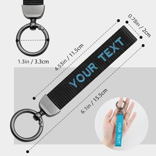 Custom Wristlet Keychain for Men & Women – Personalized Lanyard for Keys, Wristlet Strap for Car, Backpack - Thumbnail 3