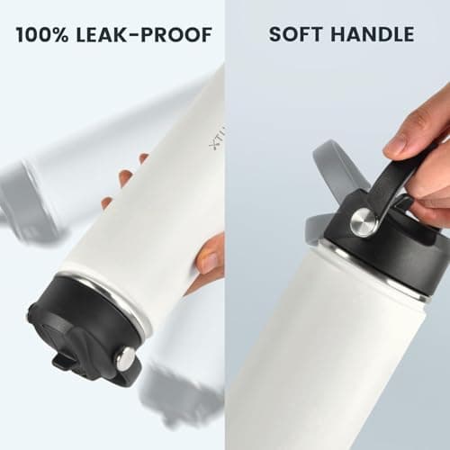 XTUSIMPLE 24oz Insulated Travel Water Bottle - Stainless Steel, Leakproof - Keeps Drinks Hot or Cold - for Outdoors, Sports, Bike, Gym, Marathon - Gift for Women, Men - Thumbnail 3