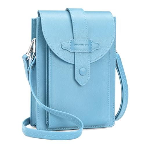 nuoku Small Crossbody Bags for Women with Elastic Band Mini Cellphone Purse Designer Phone Bag with Sponge (Blue) - Image 1