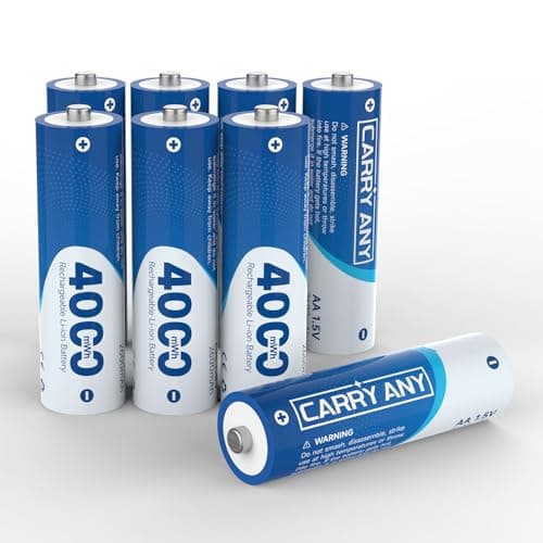 CARRY ANY Rechargeable AA Batteries Lithium 8-Pack 1.5V 4000mWh Long Lasting Double A Batteries with LED Display, Cycle Times Up to 2000 – Fast Charging for Blink Outdoor Cameras & Toys - Image 1