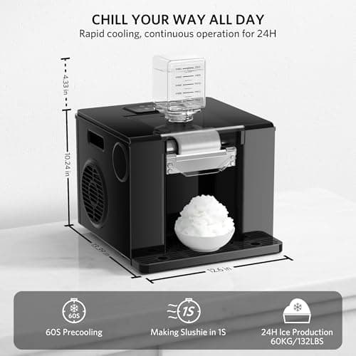 Shaved Ice & Slushie Machine No Ice Needed, Sugar Free Slushy Machine, 60S Making Shaved Ice, Slushie, Margaritas, Auto Clean, LED Display, 280W Frozen Drink Maker for Home, Party, Outdoor Use - Thumbnail 5