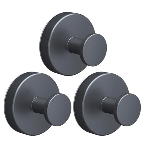 Genfest 2026 Suction Cup Hooks for Hanging, Shower, No-Drill Removable Heavy Duty Suction Cup Hooks for Towel, Shower, Home Storage, Window, Hanging, Bathroom, Kitchen, Glass Door - 3, Matte Black - Image 1