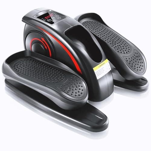 ANCHEER Under Desk Elliptical Machine, Electric Seated Pedal Exerciser, Mini Elliptical Machines, LCD Display Monitor, Portable Quiet Elliptical Machine, Leg Exerciser for Home (Dark Black) - Image 1