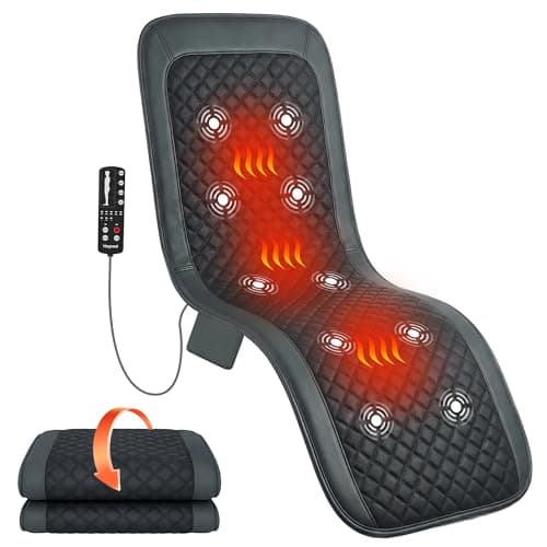 Heycool Full Body Massage Mat with Heat [2026 Upgraded], 10-Motor Vibration Massage Pad for Chair Bed Sofa, 2 Heat Levels, 5 Massage Modes, Foldable Memory Foam Back Massager for Home Office - Image 1